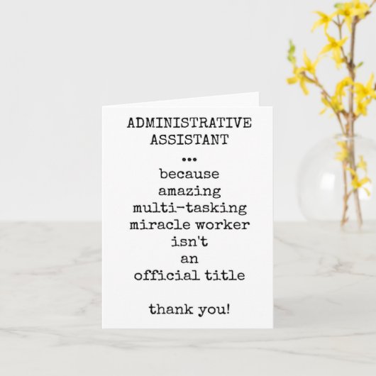 Carte d'appréciation de l'assistant administratif (Fleur jaune)