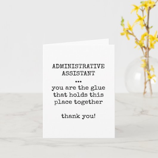 Carte d'appréciation de l'assistant administratif (Fleur jaune)