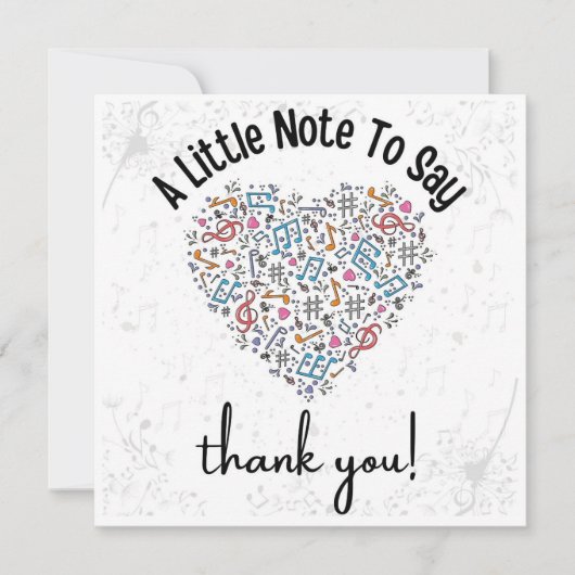 Carte d'appréciation de professeur de musique pers (Devant)