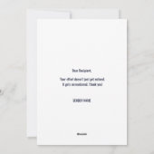 Carte d'appréciation des employés/collègues/amis d (Dos)