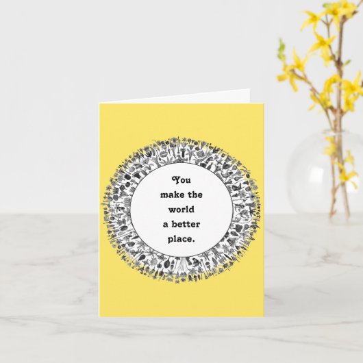 Carte d'appréciation du bénévole (Fleur jaune)