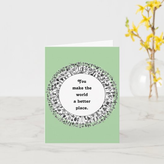 Carte d'appréciation du bénévole (Fleur jaune)