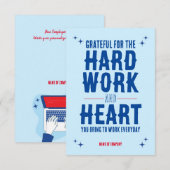 Carte d'appréciation du Merci du personnel employé (Devant / Derrière)