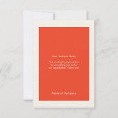 Carte d'appréciation du Merci du personnel employé (Dos)