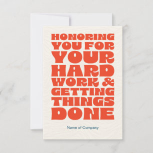 Carte d'appréciation du Merci du personnel employé