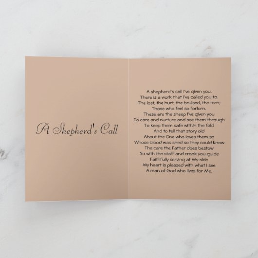 Carte d'appréciation du pasteur (Intérieur)