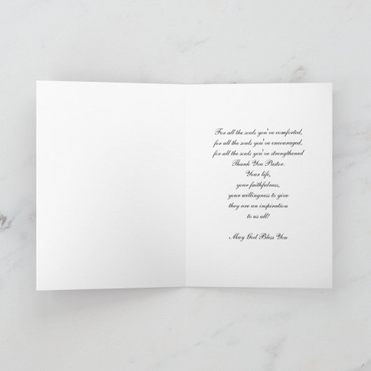 Carte d'appréciation du pasteur — Croix (Intérieur)