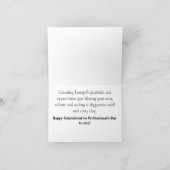 Carte d'appréciation du professionnel administrati (Intérieur)