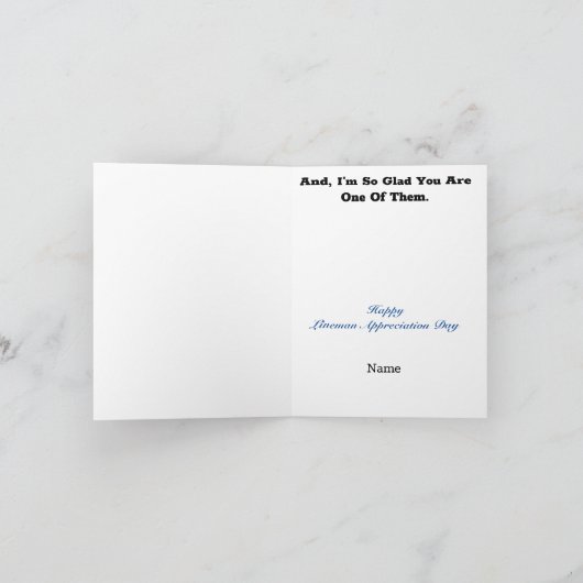 Carte D'Appréciation Lineman On Pole (Intérieur)