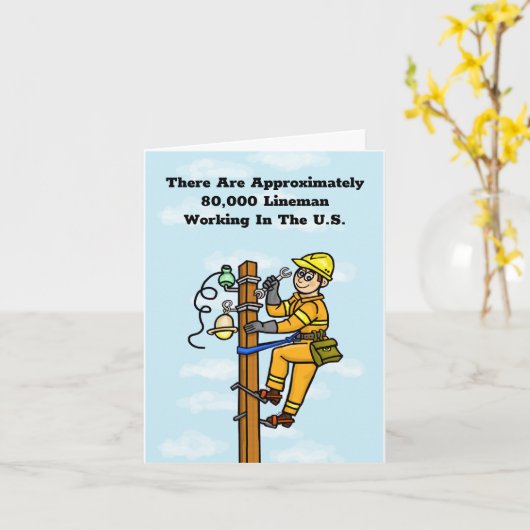 Carte D'Appréciation Lineman On Pole (Fleur jaune)