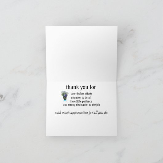 Carte d'appréciation professionnelle (Intérieur)