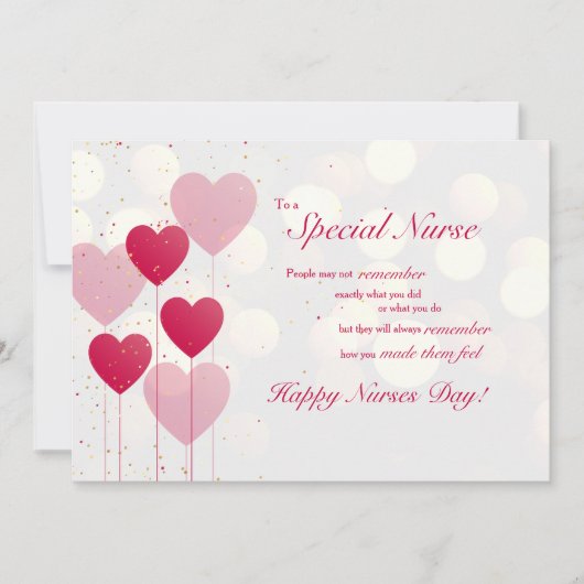 Carte d'appréciation spéciale de l'infirmière (Devant)