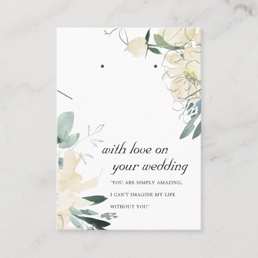 CARTE D'APPROVISIONNEMENT EN MARIAGE FLORAL BLANC (Devant)