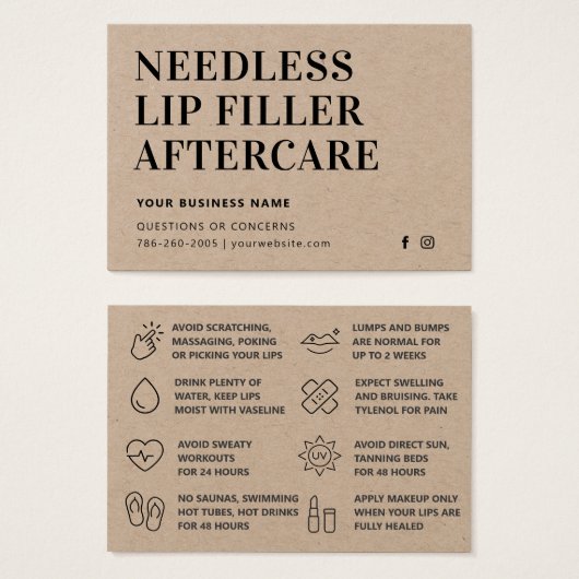 Carte d'après-garde Premium Kraft Needles Lips (Devant & derrière)