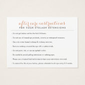 Carte d'après-garde simple Rose Gold Lash Salon Lo (Dos)