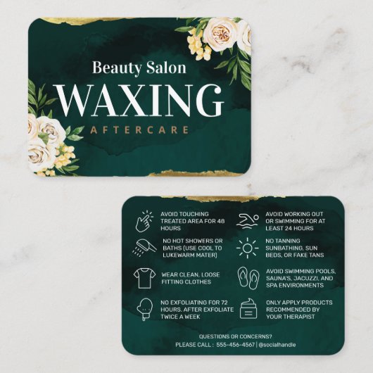 Carte d'après-garde Spring Green Waxing (Devant / Derrière)