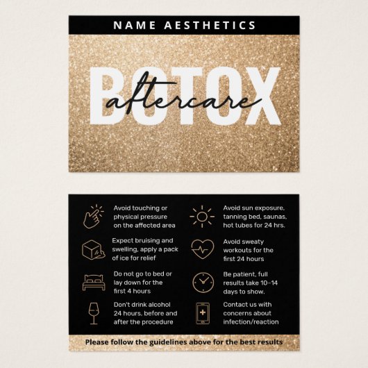 Carte d'après-soin de remplissage Gold Dermal Part (Devant & derrière)