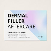 Carte d'après-soins UV pour remplissage dermique H (Devant)