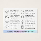 Carte d'après-soins UV pour remplissage dermique H (Dos)