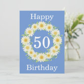 Carte d'aquarelle 50th Birthday Daisy (Debout devant)
