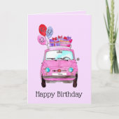 Carte d'aquarelle Anniversaire Retro 500 personnal (Devant)