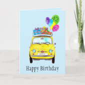 Carte d'aquarelle Anniversaire Retro 500 personnal (Devant)