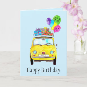 Carte d'aquarelle Anniversaire Retro 500 personnal