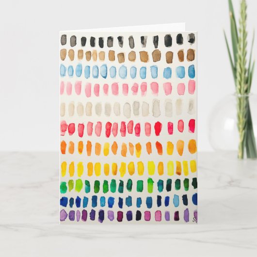 Carte d'aquarelle avec drapeau de fierté incluse p (Devant)