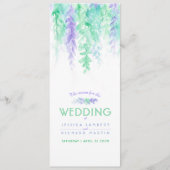 Carte d'aquarelle bleu cascade vigne verte (Devant)