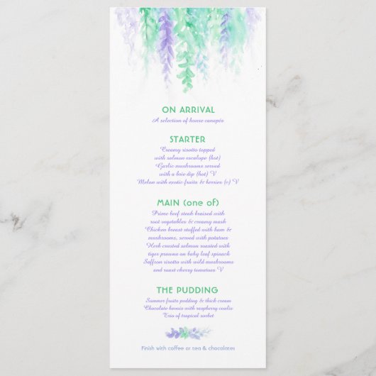 Carte d'aquarelle bleu cascade vigne verte (Dos)