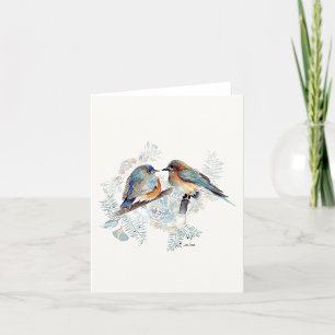 Carte d'aquarelle Bluebird Pair