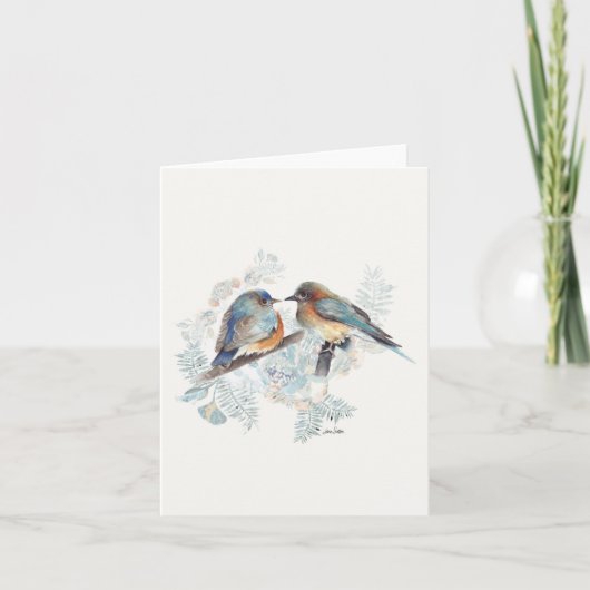 Carte d'aquarelle Bluebird Pair (Devant)