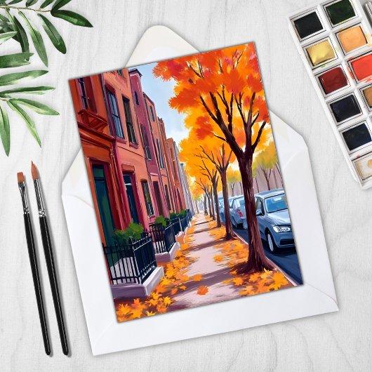 Carte d'aquarelle Boston Automne Folid