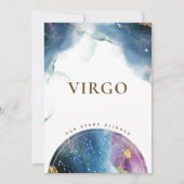 Carte d'aquarelle céleste du symbole Virgo Table N (Devant)