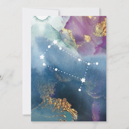 Carte d'aquarelle céleste Gemini Numéro de tableau (Dos)