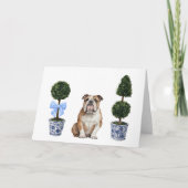 Carte d'aquarelle Chien Chien Chien Chien Bulldog (Devant)