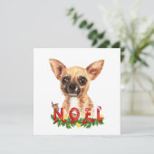 Carte d'aquarelle Chihuahua Noel Christmas Flat (Debout devant)