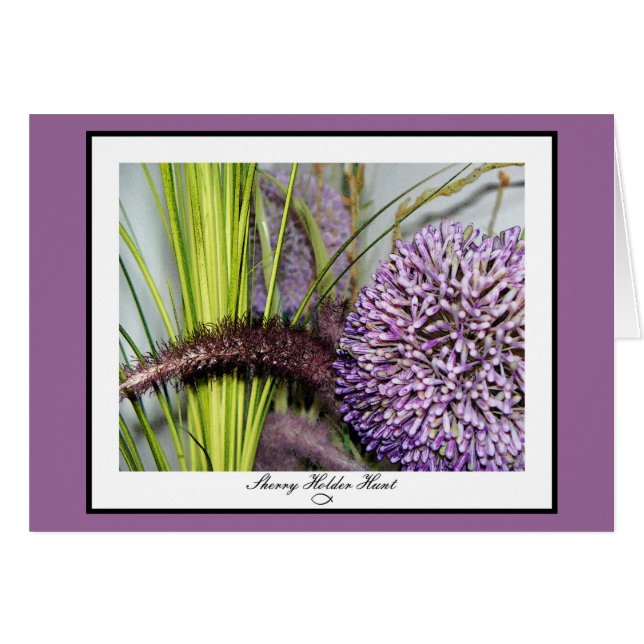 Carte d'aquarelle d'allium (Devant horizontal)