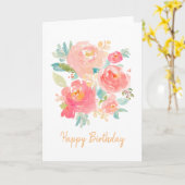 Carte d'aquarelle d'anniversaire florale (Fleur jaune)