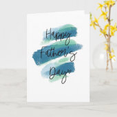 Carte d'aquarelle de Fête des pères heureuse (Fleur jaune)