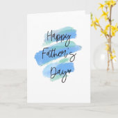 Carte d'aquarelle de Fête des pères heureuse (Fleur jaune)