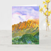 Carte d'aquarelle de Kauai de falaises de lever de (Fleur jaune)