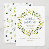 Carte d'aquarelle de la branche d'olivier (Devant / Derrière)