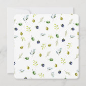 Carte d'aquarelle de la branche d'olivier (Dos)