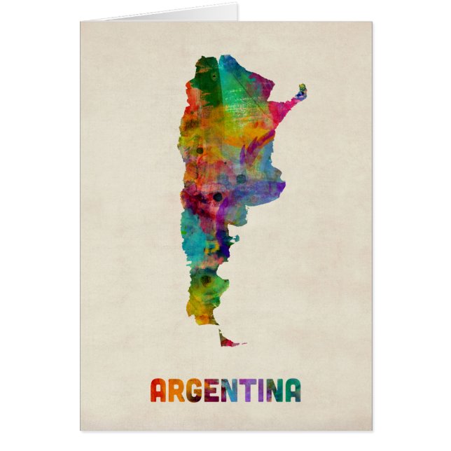 Carte d'aquarelle de l'Argentine (Devant)