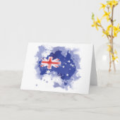 Carte d'aquarelle de l'Australie (Fleur jaune)