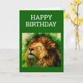 Carte d'Aquarelle de Lion d'Afrique (Fleur jaune)