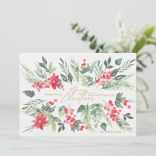 Carte d'aquarelle de Noël (Debout devant)