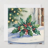 Carte d'aquarelle de Noël Mistletoe Happy Holidays (Devant)