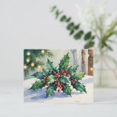 Carte d'aquarelle de Noël Mistletoe Happy Holidays (Debout devant)